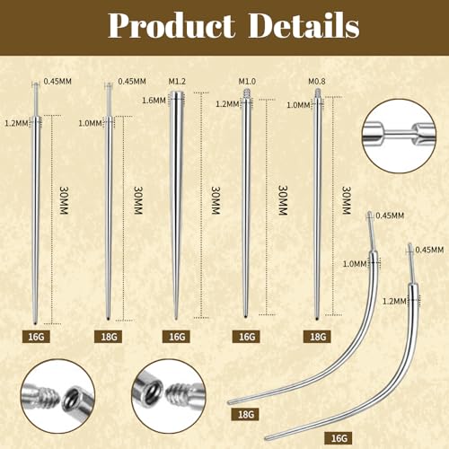 16G 18G Piercing Taper & Ball Grabber Tool -Flat Back Earrings Applicator Tool,Body Piercing Kit for Changing Jewelry