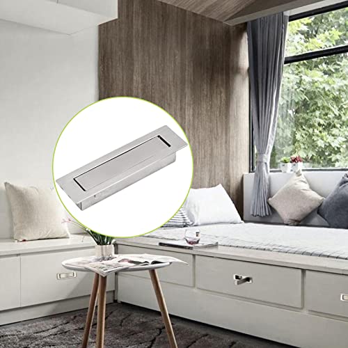 2PCS 304 Stainless Steel Recessed Pocket Door Handle Hardware Brushed Flush Mount Pocket Door Edge Pull for Closet Pocket - color: Brushed-2pcs-A