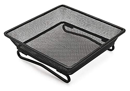 Ground Bird Feeder Tray 8 inches Square Platform Metal Mesh Seed Holder Outdoor Garden Decoration for Attracting Wild Birds