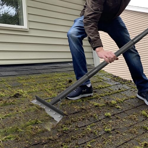 Garden Cleaning Shovel, Floor Scraper with 59 Inch Long Handle, Heavy Duty Snow Scraper Ice Scraper, Garden Flat Shovel for Lawn Edging Weeding Digging Snow Removal and Ice Scraping