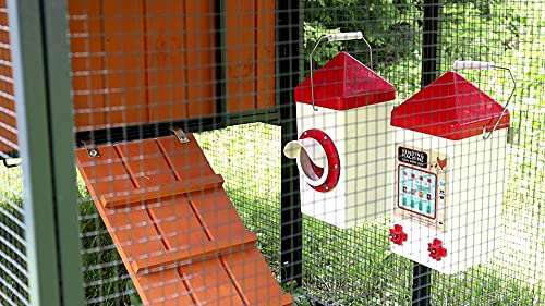 RentACoop 5lb BPA-Free Single-Port Chicken Feeder - Includes Anti-Roost Lid, Rain Hood, and Mounting Kit - Suitable for 12 Week or Older Chickens, Adult Chickens, and Poultry - size: 5LB