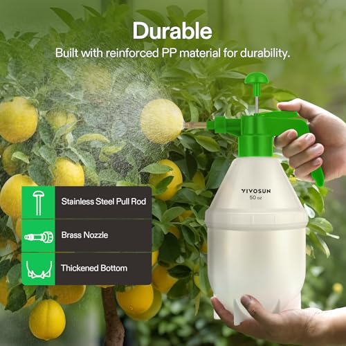 VIVOSUN 50oz Pump Sprayer, Handheld Garden Water Sprayer Bottle (Pack of 2) - color: Green, size: 50oz (Pack of 2)