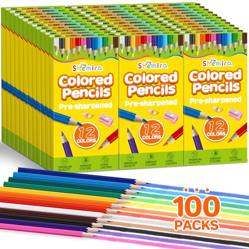 1200 Pcs Colored Pencils Bulk Set for Kids, Pre-sharpened Coloring Pencil | 100 Pack 12 Colors, Erasable Color Pencils', School Supplies for Kids Teachers, Back to School Supplies