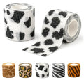 Premium Pet Vet Wrap — Non-Stick to Fur Self Adherent Bandage Wrap for Dogs, Cats & Horses, Breathable Cohesive Tape for Wounds, Paws & Legs, Animal Print Design - Pack of 2 - color: Cow Print