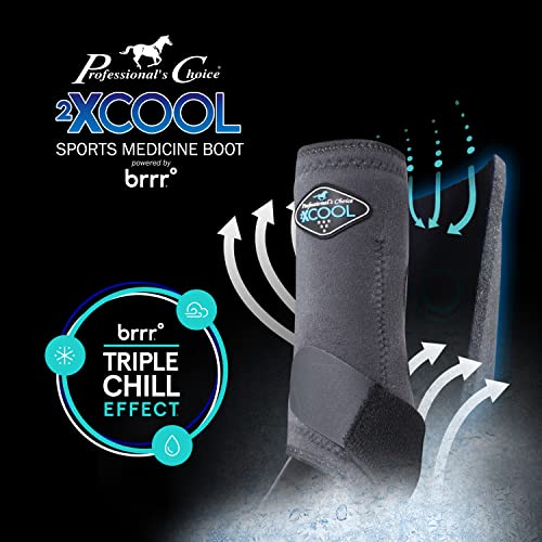 Professional's Choice 2XCOOL Sports Medicine Horse Boots | Protective & Breathable Design for Ultimate Comfort & Durability in Active Horses | Value 4 Pack - color: Pacific Blue