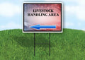 Livestock Handling Area 4Th Of July American Flag Usa Patriotic Faded Left Arrow Single Sided 18x24 in. Yard Road Sign w/Stand - size: Single Sided Left Arrow