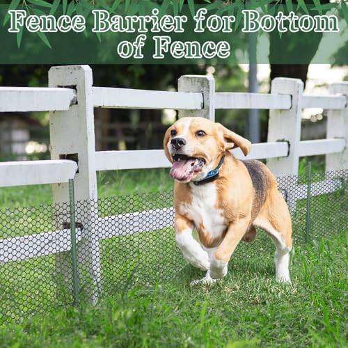 Marsui Animal Barrier Fence 12in x 33ft No Dig Garden Fence Mesh Fencing with Steel Stake Movable Portable Temporary for Poultry Dogs Rabbits Chicken Snake Barrier Garden Backyard Outdoor - size: 12in x 33ft