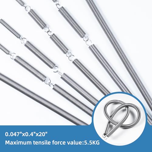 6pcs Extension Springs,0.047"x0.4"x20" 304 Stainless Steel | Extension Springs with hook ends 20inch - size: 0.047"x0.4"x20"