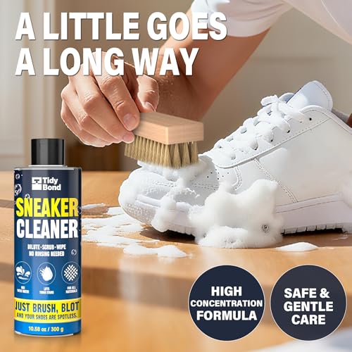Shoe Cleaner Kit – Fast Dirt And Stain Removal, Anti-Yellowing Care | For White Shoes & Sneakers, Leather, Canvas, Mesh, Knit And Rubber, Brush & Towel Included - color: Concentrated Shoe Cleaning Kit 10.6 Oz
