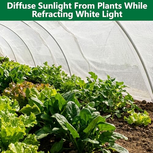 9.9 x 9.9 Ft Plant Sun Shade Cloth, 60% Shading White Sun Protection Net | Tear Resistant Garden Sunshade Cloth Cover with Reinforced Grommets for Protecting Plants from Direct Sunlight - color: 3x3m