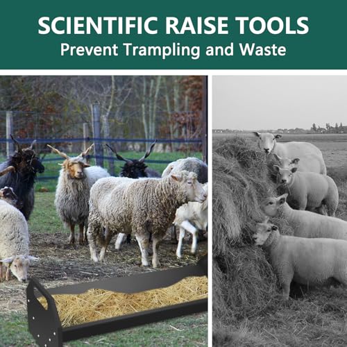 Portable 45" Long Livestock Feeding Trough,Galvanized Steel 22 Gallon Capacity HorseTrough,Heavy-Duty Sheep Trough for Livestock for Horse, Cattle, Cow, Pig, Alpaca