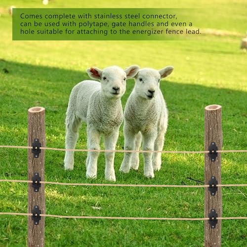 Electric Fence Insulators Wood Post Claw, Black, 100 Count