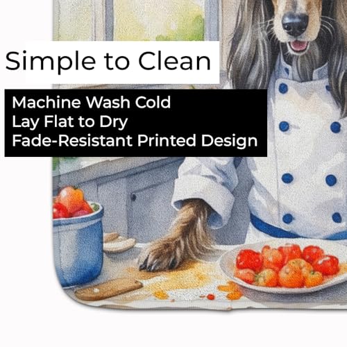 Caroline's Treasures Afghan Hound The Chef Memory Foam Kitchen Mat Machine Washable Anti-Fatigue Mat Cushion Comfort Bath Mat or Kitchen Rug - color: Afghan Hound 6180