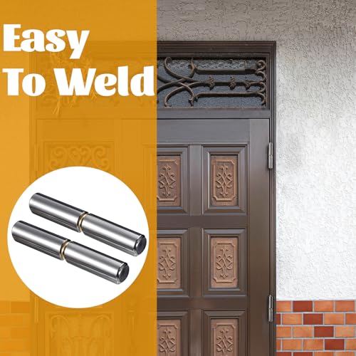 24 Pack Weld On Bullet Hinge, 3 inch Heavy Duty Weldable Barrel Hinge for Metal Gate, Trailer Ramp Pin OD 1/2 inch