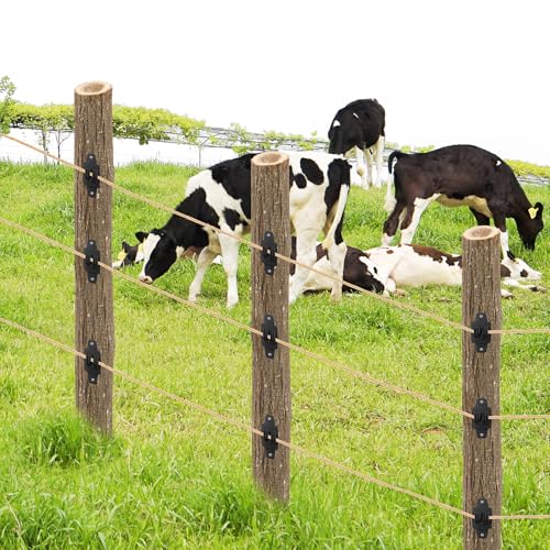 Electric Fence Insulators Wood Post Claw, Black, 100 Count