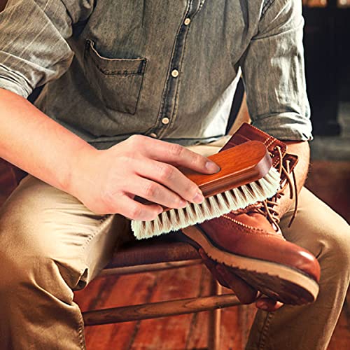 3 Pcs Horsehair Shoe Brush Kit Polishing Daubers Applicators Leather Care Brushes Shine Cleaning Brush(Shoe Brush Set C) - style: Shoe Brush Set C