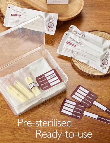 Momcozy Colostrum Collector with Cotton Cloth Wipe Storage Case 5ml-2pcs | Ready-to-use Portable Breast Milk Container Kit, Food-grade Silicone, BPA-Free, Alternative to Disposable Syringes ,Multi-Use - size: 2 Count (Pack of 1)