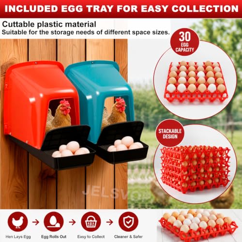 10 Pack Chicken Nesting Boxes with Roll Away Egg Collection, Plastic Chicken Laying Boxes with Covered Egg Catcher & Ventilated Egg Trays, Durable Nest Boxes for Backyard Chicken Coop & Farm, Green - color: Green