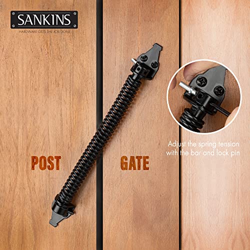 14" Gate Spring Self Closing, Adjustable Spring Gate Closer, 1pcs | Automatic Metal Gate Closure Hardware swinging door spring with Adjustable Tool for Wooden and Vinyl Fence