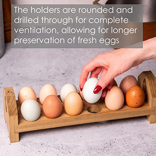 Farmhouse Stackable Wood Egg Holder - Fresh Egg Storage Rack (1)