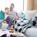 50"x70" Pleasingly Plaid Foot Pocket Blanket Plush Fleece Non-Electric - color: Pleasingly Plaid