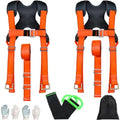 Shoulder Furniture Moving Straps Chest Buckle and 1-Person Lifting Strap | 2-Person Moving Straps Adjustable Easily Lifting and Moving for Mattresses Appliances Heavy Object Up To 1200LBS - color: Orange-2Person Straps