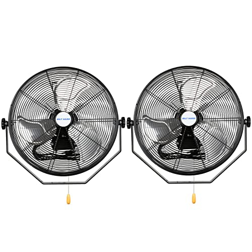 BILT HARD 18 inch Industrial Wall Fan, 4300 CFM, 3-Speeds High Velocity Wall Mount Fan with Sealed Motor, Heavy Duty Metal Barn Fans, 2 Pack - size: 18 inch