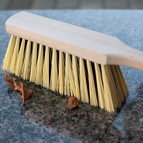 Cleaning Brush, 14.2'' Hand Broom with Medium-Soft Bristles, Wooden Handle, Multi-Purpose Dusting Brush for Home and Professional Use - size: 14.2"