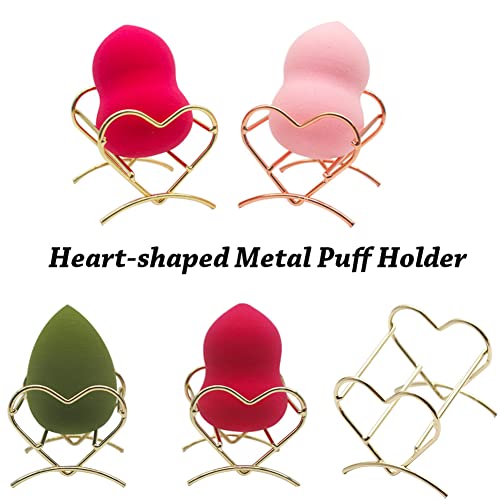 AKOAK 1 Pack Beauty Sponge Mixer Stand, Drying Rack for Cosmetic Puffs, Makeup Brush Finishing Rack Powder Puff Display Stand (Not Included Sponge, Rose Gold)