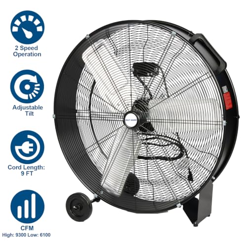 BILT HARD 9100 CFM 30" High Velocity Drum Fan, 2-Speed Heavy Duty Industrial Shop Fan for Commercial, Garage, Warehouse, Workshop, Factory and Basement, 2 Pack - size: 30 inch 2 Pack