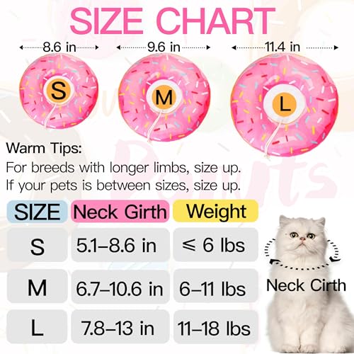 Cat Cone Collar Soft, Adjustable Cat Recovery Collars Spay Cones to Stop Licking, Cute Kittens Donut E Collar After Surgery, Anti-Lick Wound Healing Elizabetan Collars for Kittens (Pink, Small) - color: Pink, size: Small