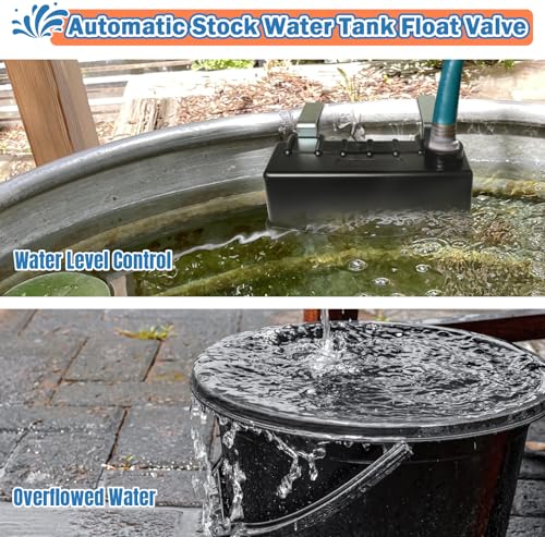 Water Trough Float Valve for Livestock Stock Tank,Fit Standard 3/4"NPT Hose | Stock Water Tank Float Valve for Livestock Pond Farm Cattle Goat Horse Swimming Pool,2 PCS Autofill Livestock Waterer - style: Stock Tank Float Valve-2PCS