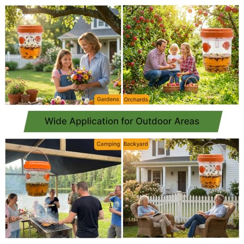 SheeChung [2026 Upgraded] Wasp Traps Outdoor Hanging - 2 Pack
