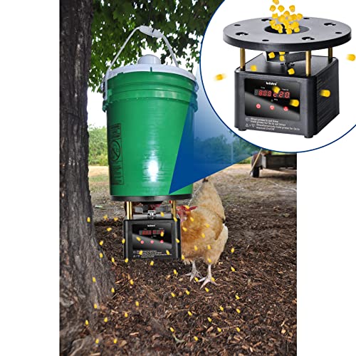 Automatic Chicken Feeder Timer, Briidea Poultry Feeder Motor and Timer Kit, Metal Spin Plate, Adjustable Mount, Ideal for Chickens, Ducks, Geese
