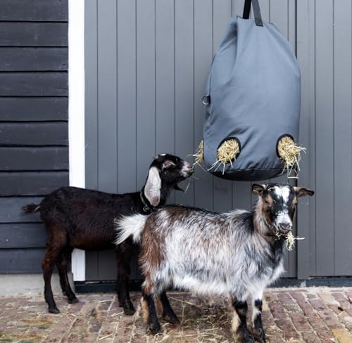 (Final Stock) Hay Bag for Horses & Goats - Super Strong 1200D Oxford Waterproof Material - New Advanced Safe Design Feeder Tote - This Hay Bag Keeps Stable and Trailer Clean