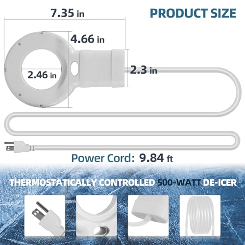 500W Trough Heater & Stock Tank De-Icer - Made from Aluminum with Teflon Coating for Better Corrosion Resistance
