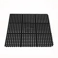 ROVSUN Rubber Floor Mat with Holes, Anti-Fatigue/Non-Slip Drainage Mat, for Industrial Kitchen Restaurant Bar Bathroom Utility Garage Pool Entry Door Mat, Indoor (36'' x 36'' Black 1Pcs)