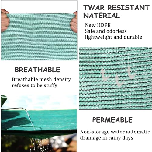 70% Green Shade Cloth with Grommets, 12 FT X 6 FT UV Blocking Mesh Tarp | Heavy Duty Shade Cover for Garden,Patio, Plant Cover, Tomatoes, Barns Kennel, Greenhouse - size: 12FT X 6FT