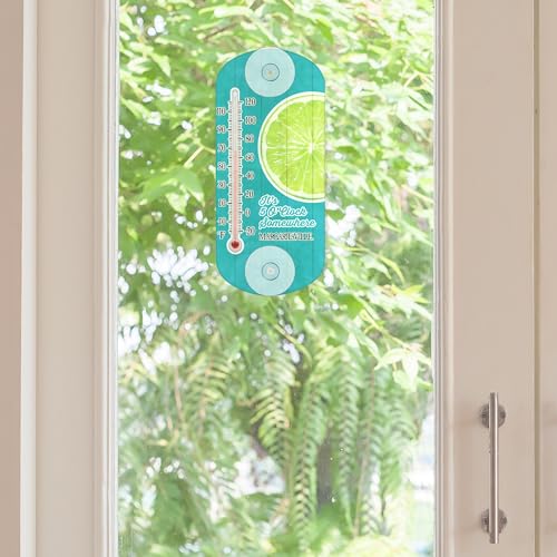La Crosse 204-1081MV 8-inch Analog Capillary Window Thermometer with Lime - color: Lime