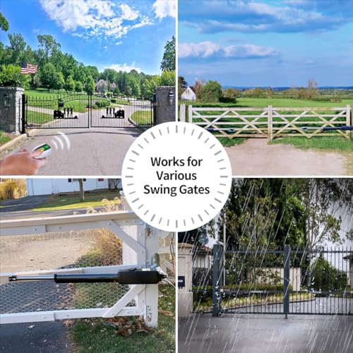 TOPENS A5132 Dual Swing Gate Opener Medium Duty Automatic Gate Motor for Double Swing Gates Up to 16ft per Arm, Electric Driveway Gate Operator AC Powered with Remote Control Kit Solar Compatible