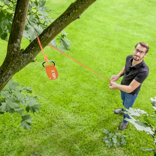 X XBEN Arborist Throw Line Kit with Slick Rope, Throw Weight, Reflective Storage Bag, Suit for Tree Cutting,Camping, Trimming, Hanging Swing, Forestry Tree Gear for Low and High Limb Throwing - size: 2Pcs of 9Oz Throw Weight Bag