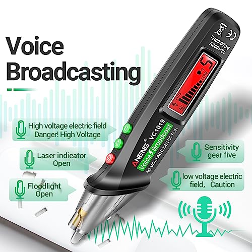 ANENG Multimeter Tester,Non Contact Voltage Tester,Amp Ohm Volt Meter,Voice Broadcast Voltage Tester Pen,Measures Current, AC/DC Voltage,Capacitance, Resistance, Continuity Diodes Electrical Tools