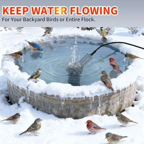 120V 250W Pond De-Icer and Chicken Water Heater for Livestock Tank Heater, Featuring Power-Off Protection, Overheating Protection, GFCI Plug & 9.2FT UL Approved Cord - size: 250 Watt