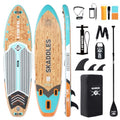 10’6’’ Inflatable Stand Up Paddle Board (SUP) for Adults and Youth with Non-Slip Deck – Complete Accessories Kit, for Fishing, Yoga, Fitness & Family Fun - color: Frost Cedar