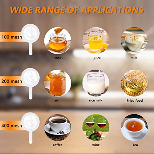 Kitchen Ultra-Fine Nylon Mesh Strainer 5.51 Inch (200 mesh) | Plastic Sieve Fine Mesh with Handle, Kitchen Tool, For Soy Milk, Coffee, Milk, Yogurt, Juice, Tea Leaf Filter, Honey, Wine - size: 200 mesh