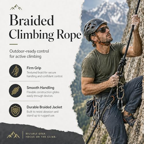 Double Braided Polyester Arborist Rope (1/2 inch X 200 feet) High Strength Bull Rope for Tree Work Climbing Securing Sailing Swing, Black - size: 1/2 inch X 200 feet