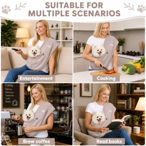Cat Sling Carrier & Pet Sling for Small Dogs & Cats 3-14 lbs(Grey) - color: Grey
