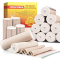 FRESINIDER Premium Elastic Bandage Wrap 4" 12 Pack & 6" 4 Pack, Hoop & Loop | All-Purpose 4&6 Inch Cotton Compression Wrap for Knee, Calf and Elbow; Twelve Rolls for Clinics, Teams and Family First Aid - color: 16 Pack Mix (4, 6 Inches)