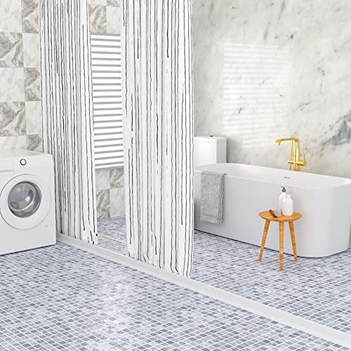 Raycity 3"H Shower Threshold Water Dam, Shower Water Guard, 74 Inch, White | Silicone Rubber Water Stopper for Walk in Shower, Water Barrier, Prevent Leaks, Suitable for Bathroom, Kitchen - color: White, style: 74 inch