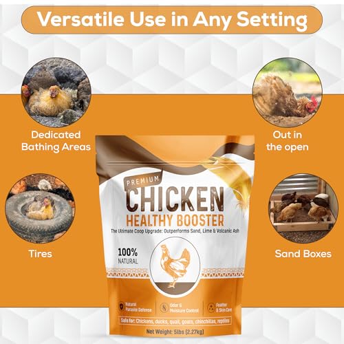 Chicken Dust Bath Sand Mix – Natural Poultry Dust for Feather & Skin Care | Diatomaceous Earth Blend | Coop Cleaner & Odor Control | Safe for Chickens, Ducks, Chinchillas-5 lbs - size: Chicken Bath Sand Mix